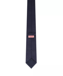 Navy Blue Plain Woven Silk Tie