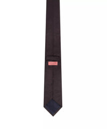 Black Textured Plain Woven Silk Tie