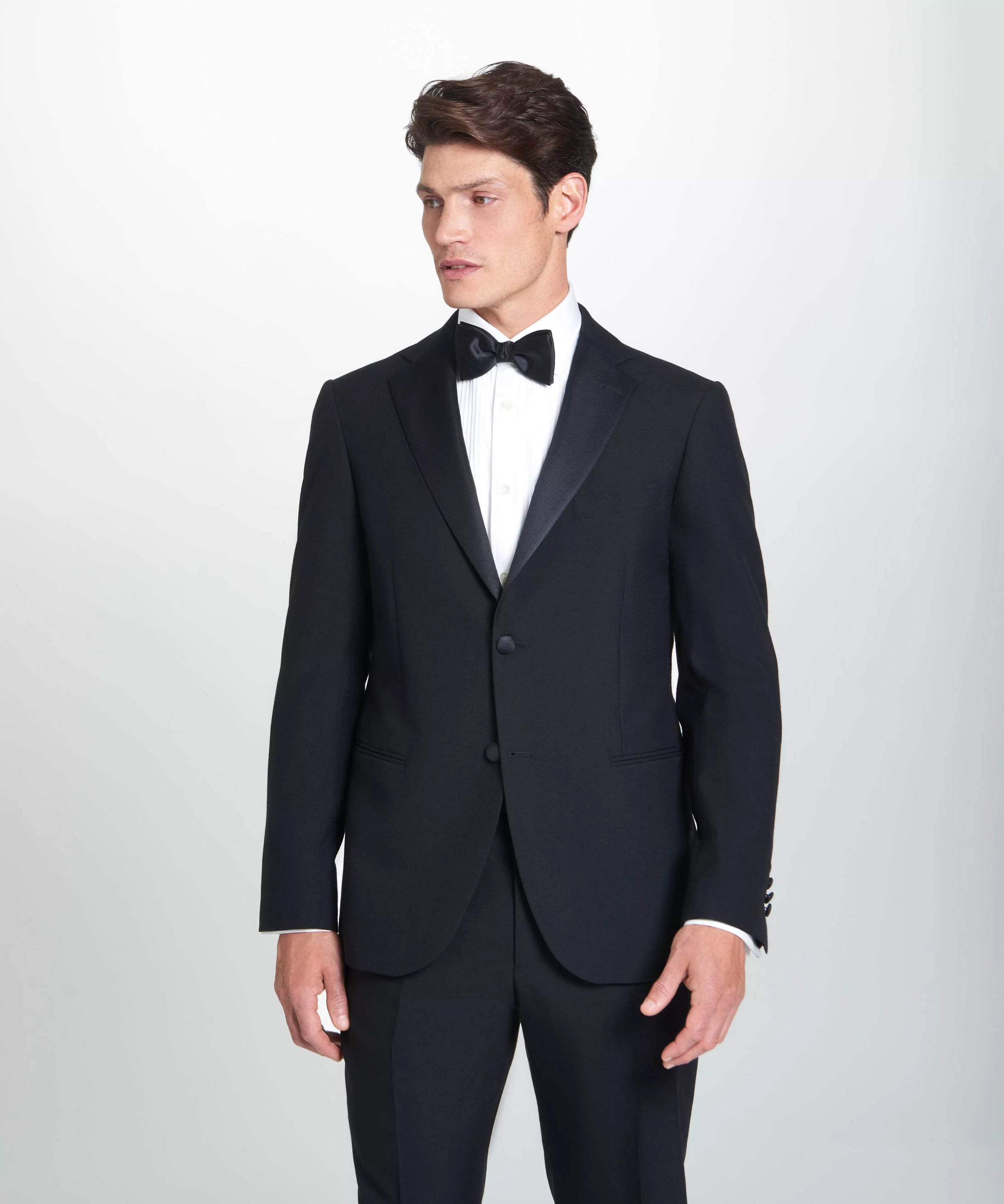Black Tailored Fit Merino Wool Evening Jacket