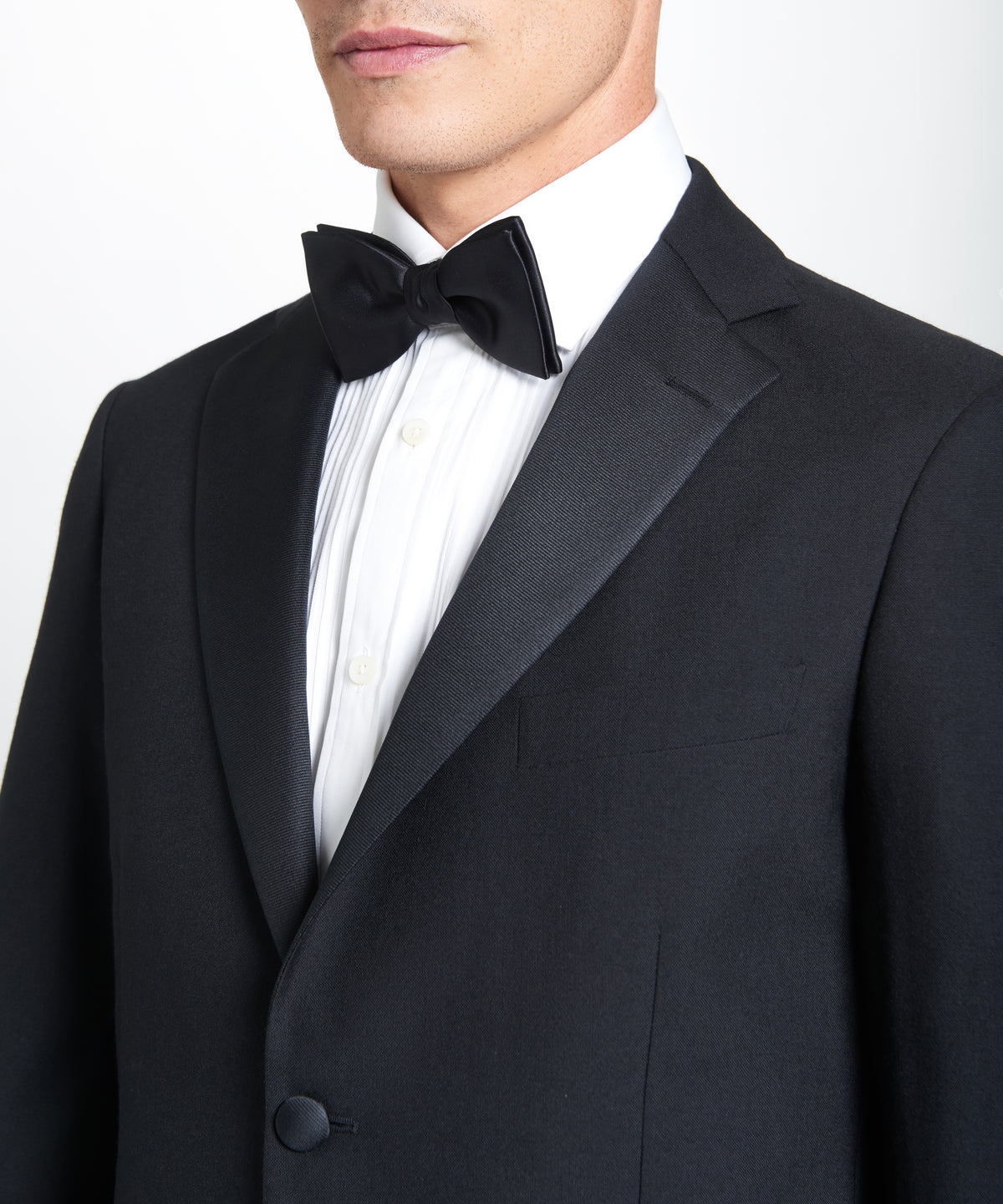 Black Tailored Fit Merino Wool Evening Jacket