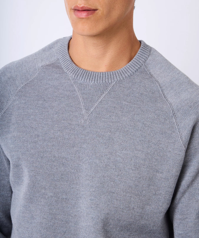 Grey Knitted Crew Neck Sweatshirt