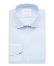 Seas Blue & White Tailored Fit Supraluxe Fine Bengal Formal Shirt