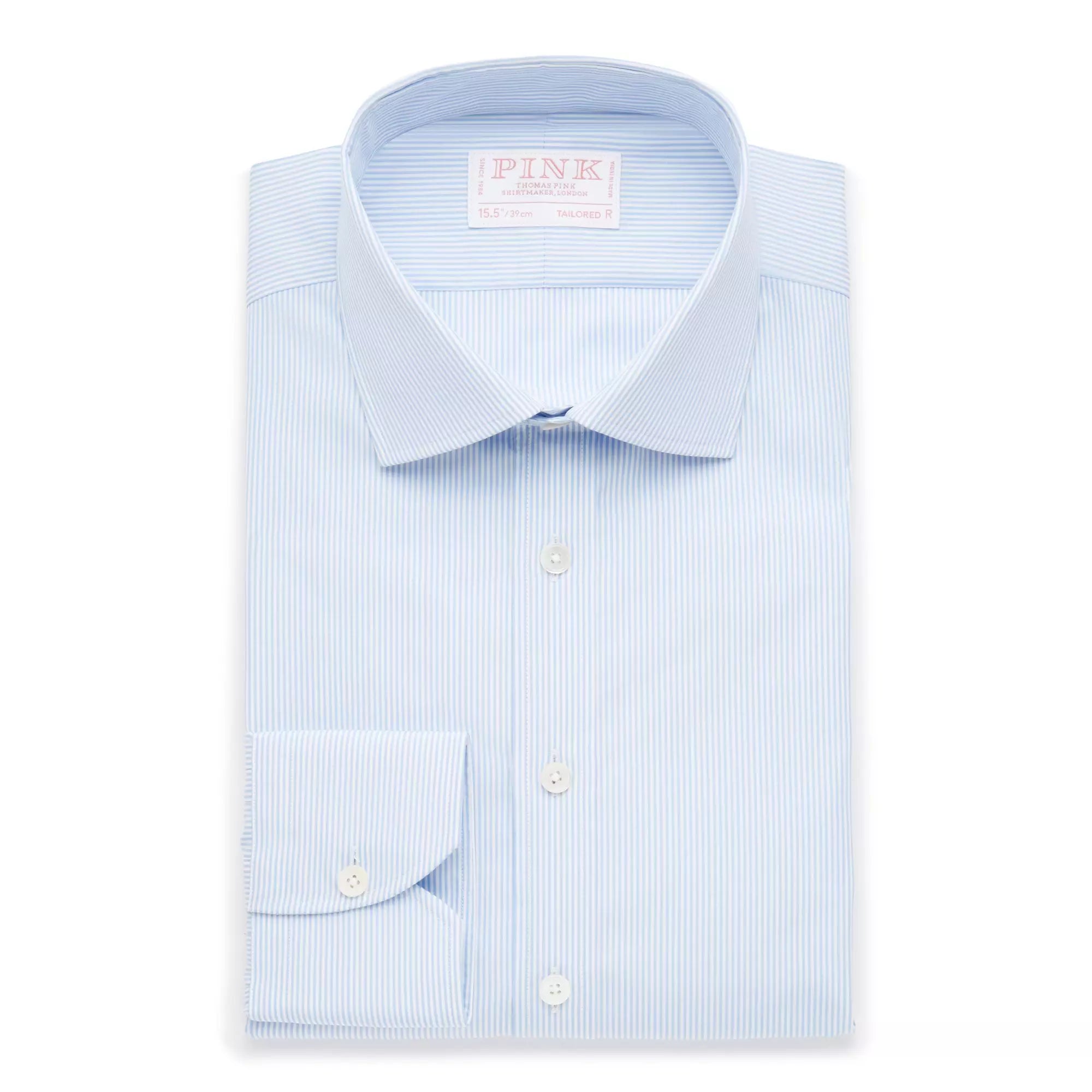 Seas Blue & White Tailored Fit Supraluxe Fine Bengal Formal Shirt