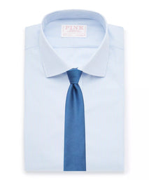 Seas Blue & White Tailored Fit Supraluxe Fine Bengal Formal Shirt