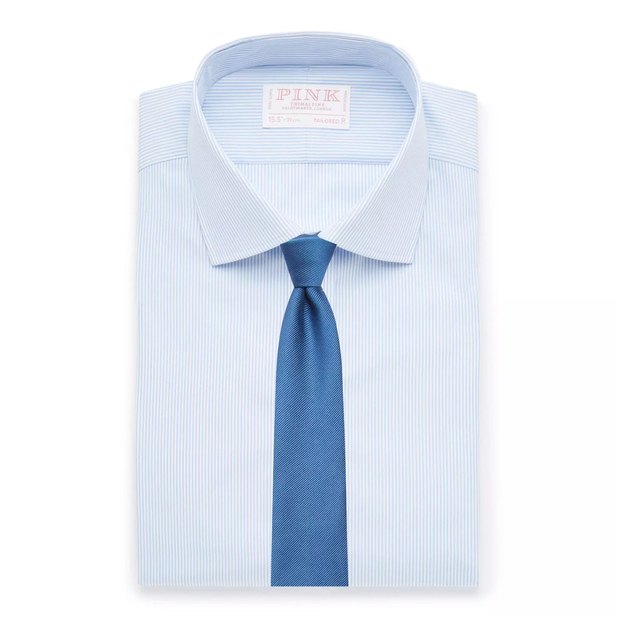 Seas Blue & White Tailored Fit Supraluxe Fine Bengal Formal Shirt