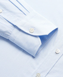 Seas Blue & White Tailored Fit Supraluxe Fine Bengal Formal Shirt
