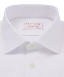 White Classic Fit Double Cuff Marcella Twill Evening Shirt
