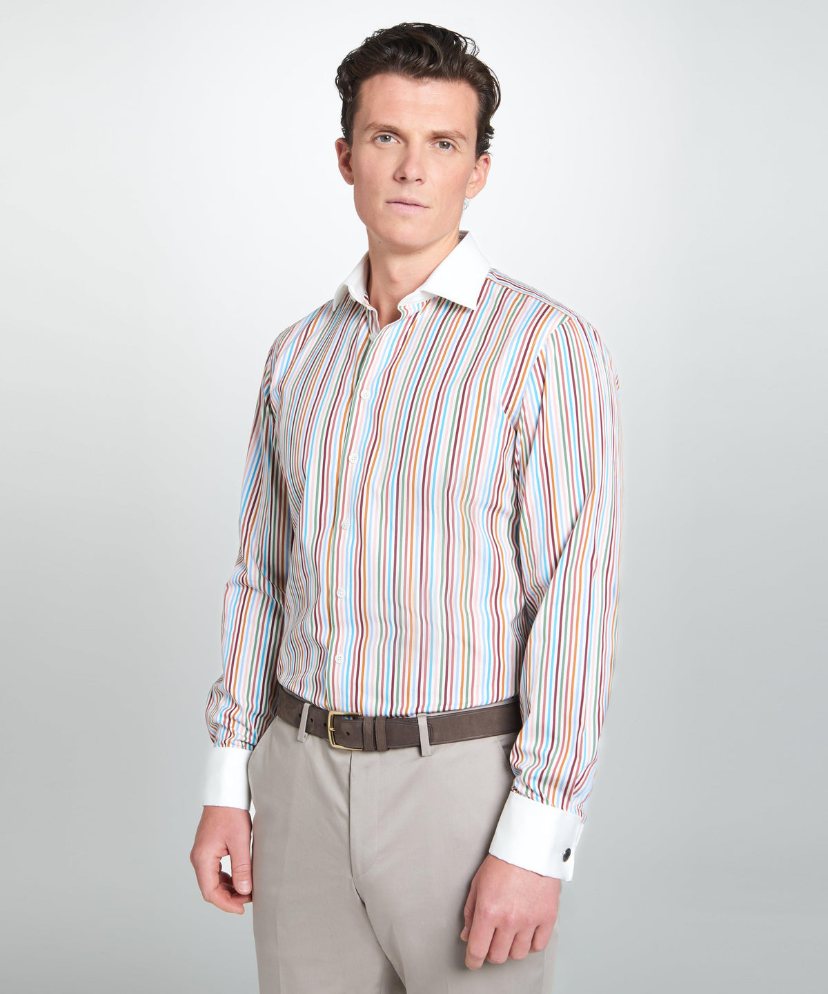 Multicolour Tailored Fit Multi Bengal Stripe Formal Shirt