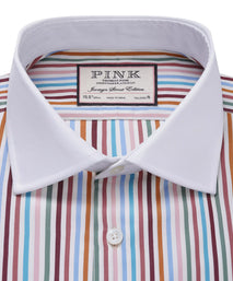 Multicolour Tailored Fit Multi Bengal Stripe Formal Shirt