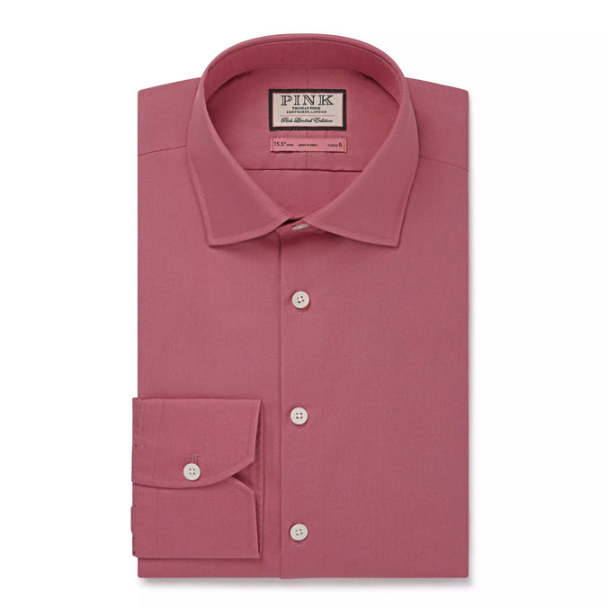 Pink Classic Fit Plain Cotton Formal Shirt