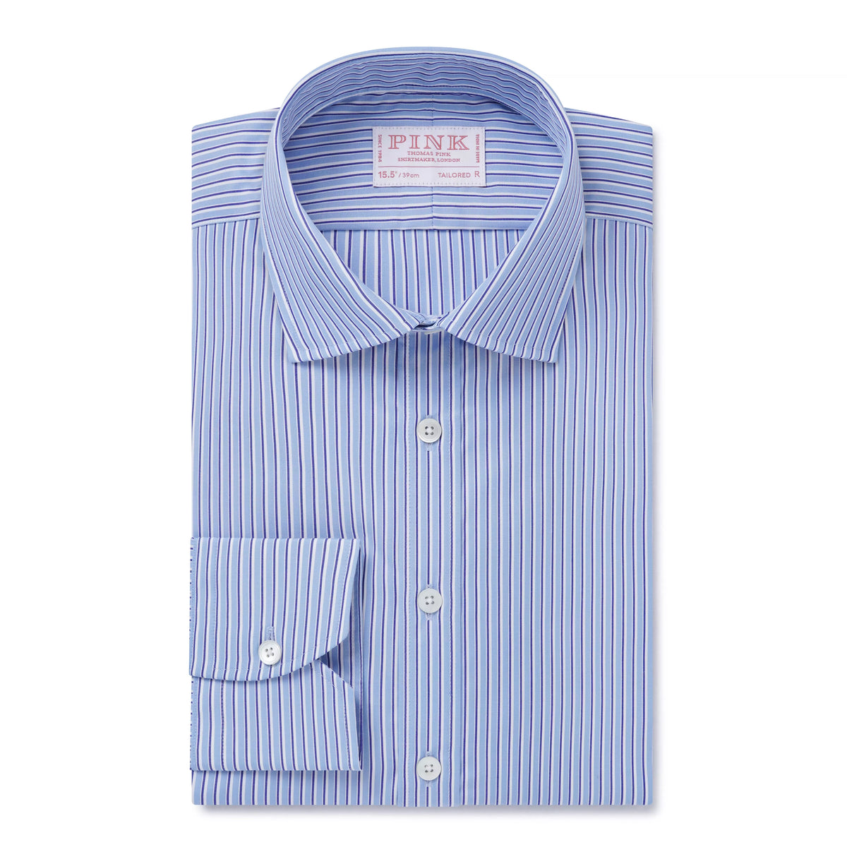 Blue & Navy Tailored Fit Journey Regent Stripe Formal Shirt