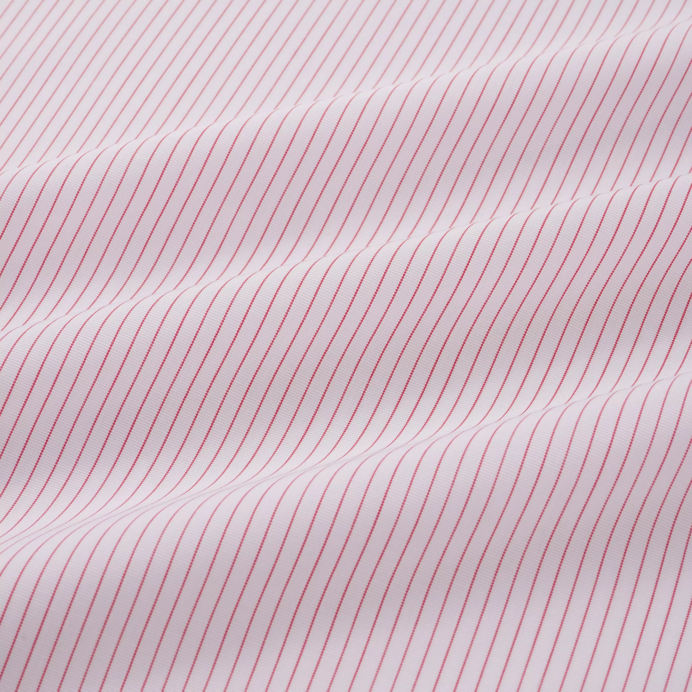 Deep Pink & White Tailored Fit Formal Red Biro Stripe Shirt