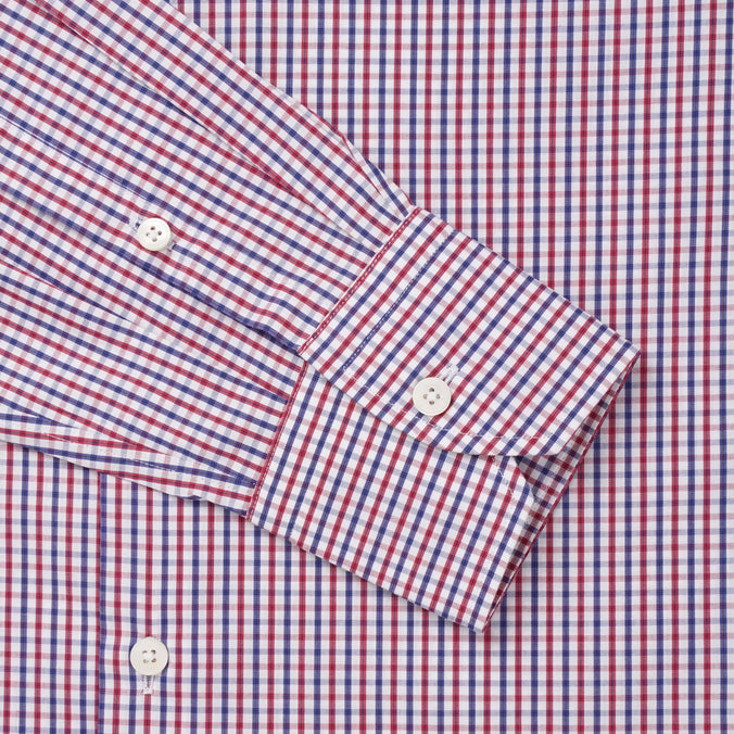 White & Multi Tailored Fit Gingham Twill Check Formal Shirt