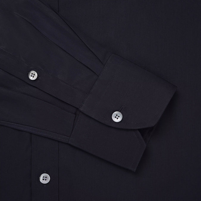 Dark Navy Tailored Fit Cotton Poplin Formal Shirt