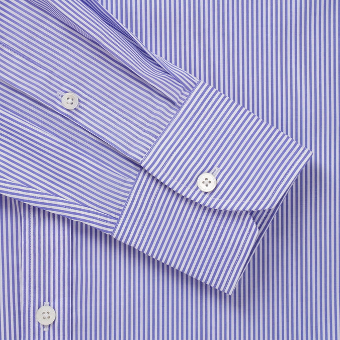 Blue & Navy Slim Fit Bengal Twill Stripe Formal Shirt