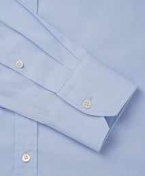 Pale Blue Athletic Fit Piquet Stripe Formal Shirt