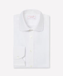 White Slim Fit Essential Linen Formal Shirt