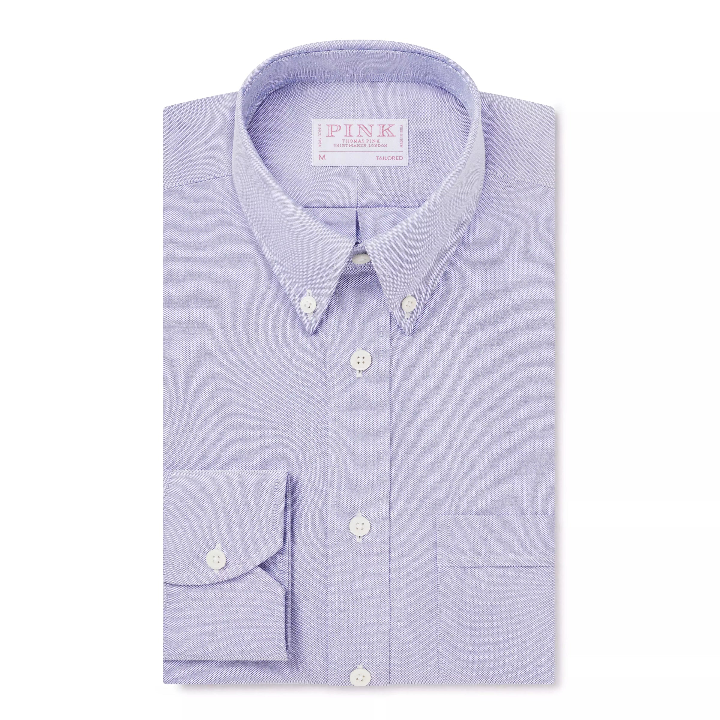 Blue Tailored Fit Smart Casual Button Down Open Weave Oxford Shirt